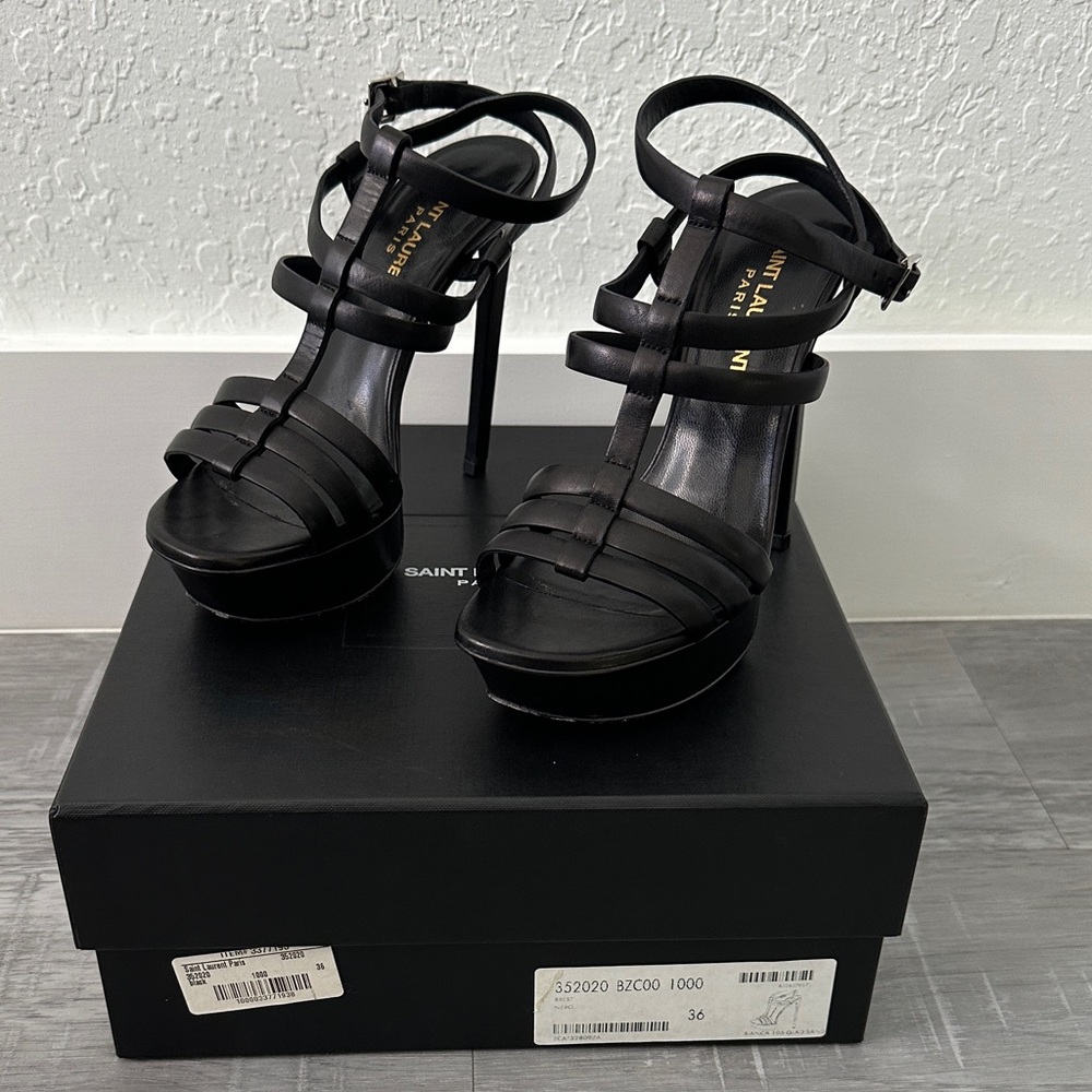 Saint Laurent Elegant Black Platform Heels